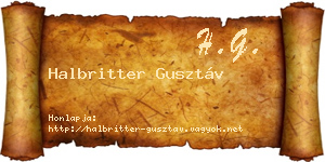 Halbritter Gusztáv névjegykártya