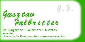gusztav halbritter business card